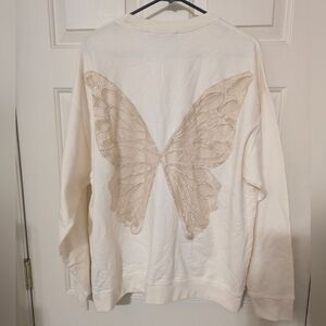 ❣️🪷NWOT Tricia Fix Butterfly 🦋 Pullover In Whip Cream Size XL